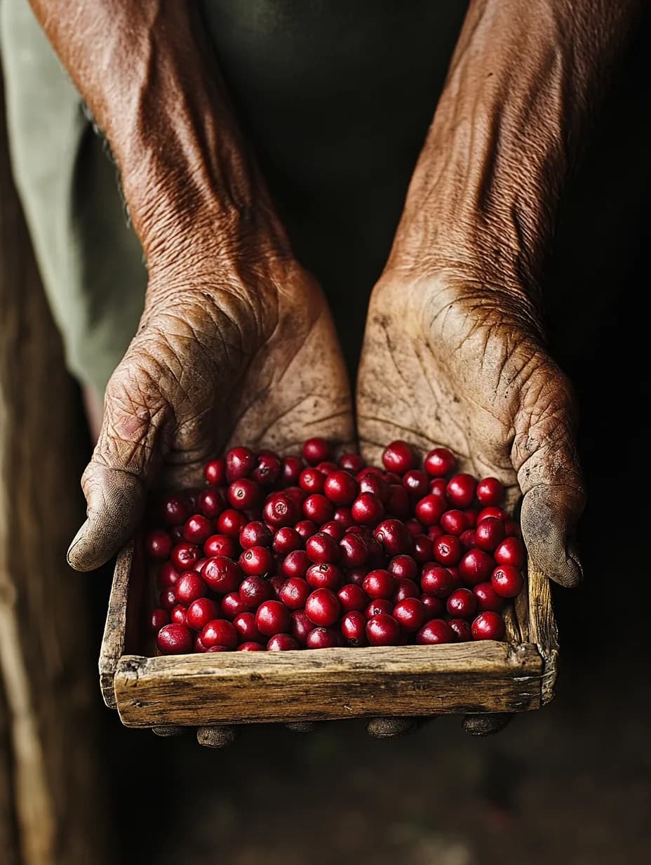 Freshly picked cherry sorted by hand at Hacienda Banderones