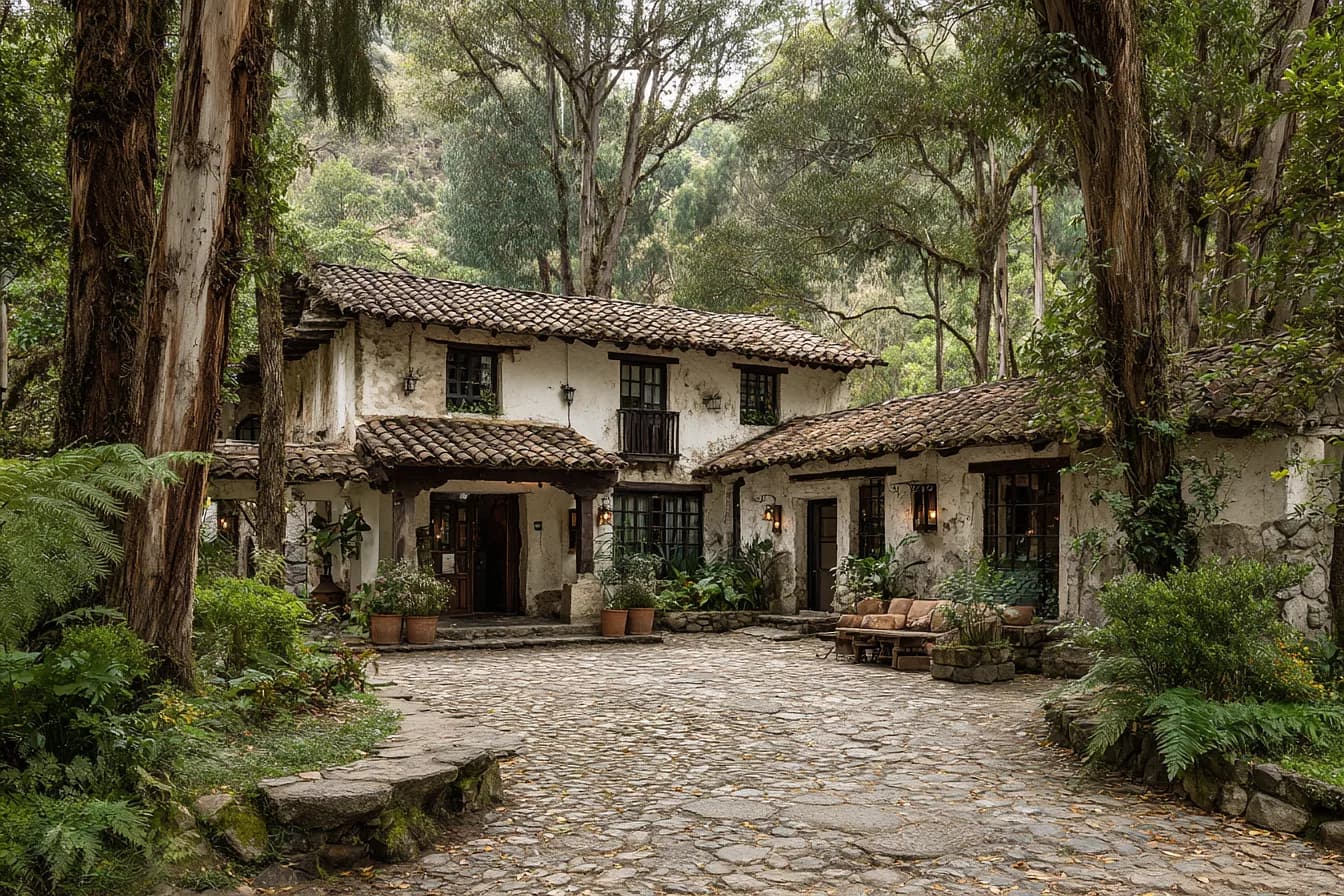 The courtyard of the main house at Hacienda Banderones