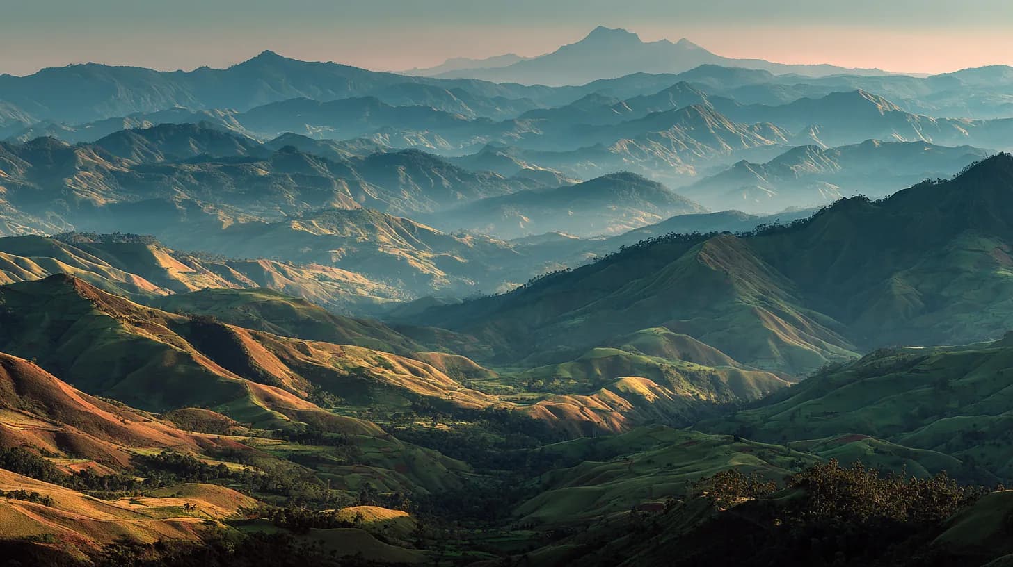 The folded ridges of the southern Ecuadorian Andes around the estate